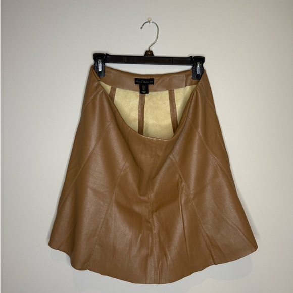 HOUSE OF HARLOW 1960 Camel Faux Leather Mini Skirt - Picture 6 of 6